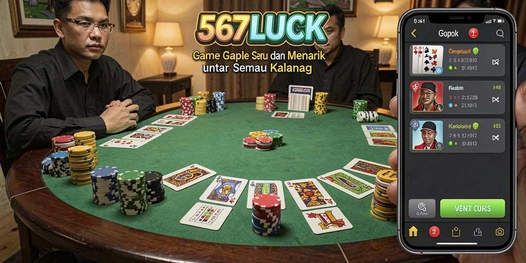 Tampilan gameplay Gaple yang seru di 567LUCK.