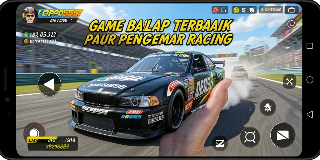 Tampilan gameplay balap yang mendebarkan di DEPO555.