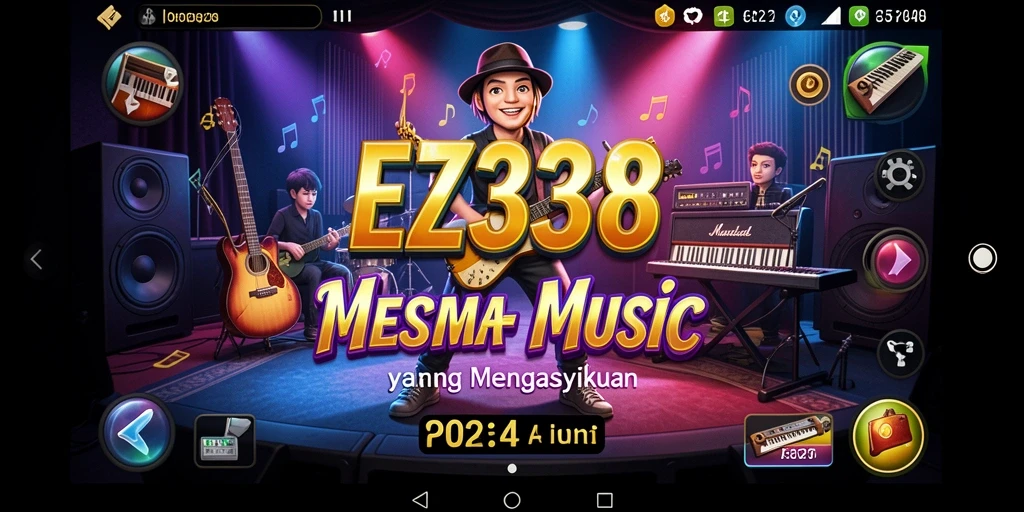 Tampilan gameplay dari aplikasi musik EZ338 yang interaktif.