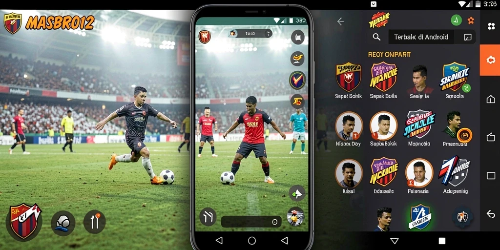 Gambaran gameplay seru di MASBRO12 dengan aksi sepak bola yang intens.