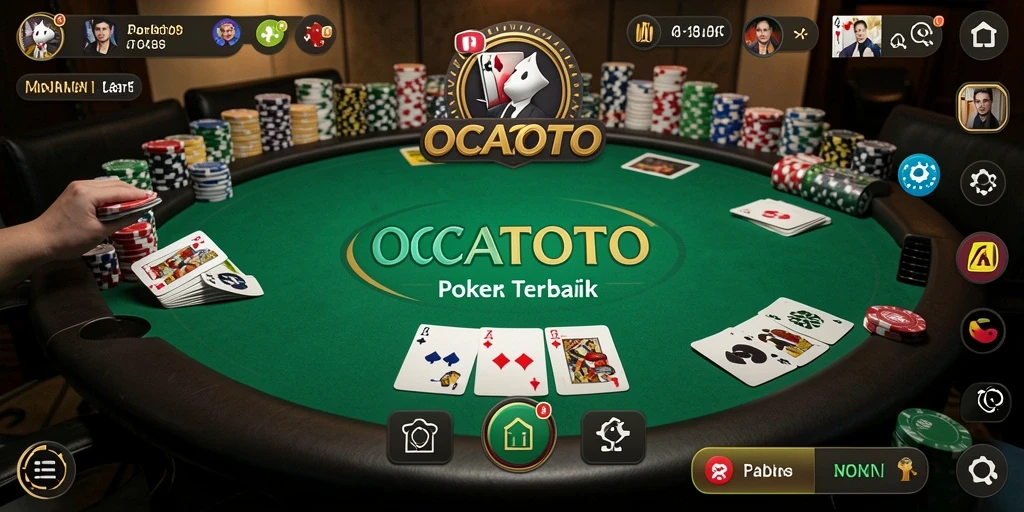 Tangkapan layar utama OCATOTO menampilkan pengalaman bermain poker yang mendebarkan.