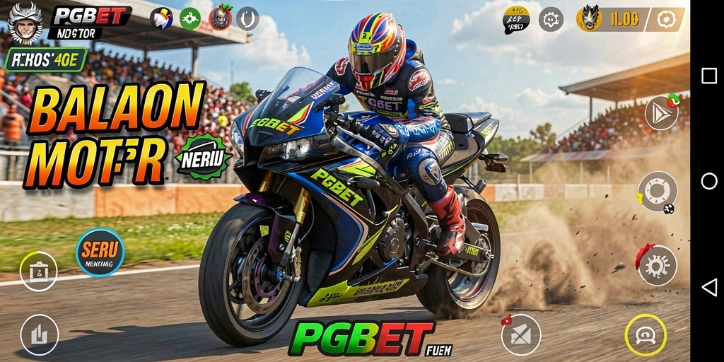 Tampilan gameplay PGBET dengan motor balap yang menegangkan.